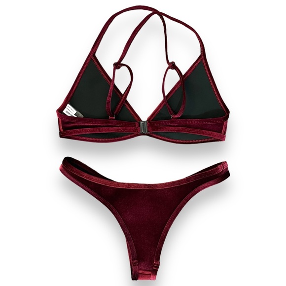 Hoaka Swimwear Val Wine Velvet Bikini Set - Picture 4 of 8